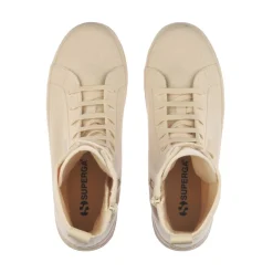 Superga Alphigh Ankle Platform Hi Top Boots in Beige