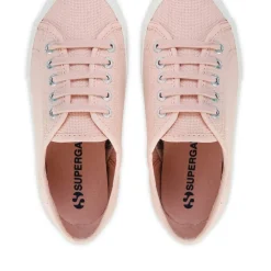 Superga Canvas Low Top Flatform Sneakers in Pink