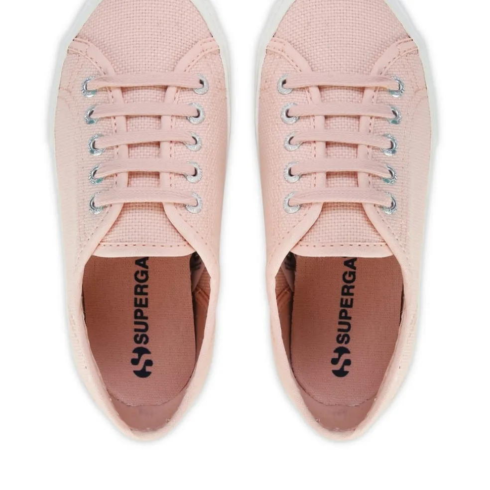 Superga Canvas Low Top Flatform Sneakers in Pink