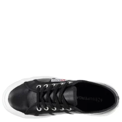 Superga Leather Trainers in Black