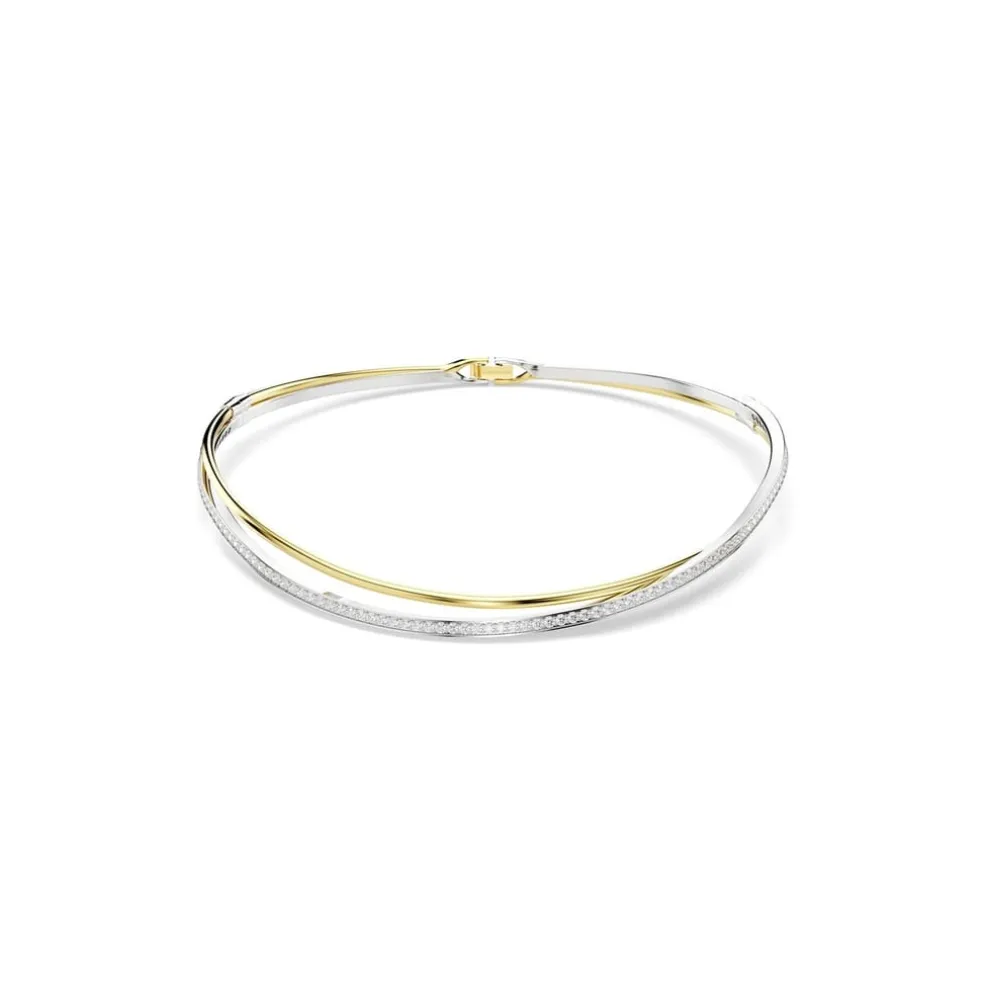 Swarovski Hyperbola Bangle, Round Cut, White, Mixed Metal Finish in Multi