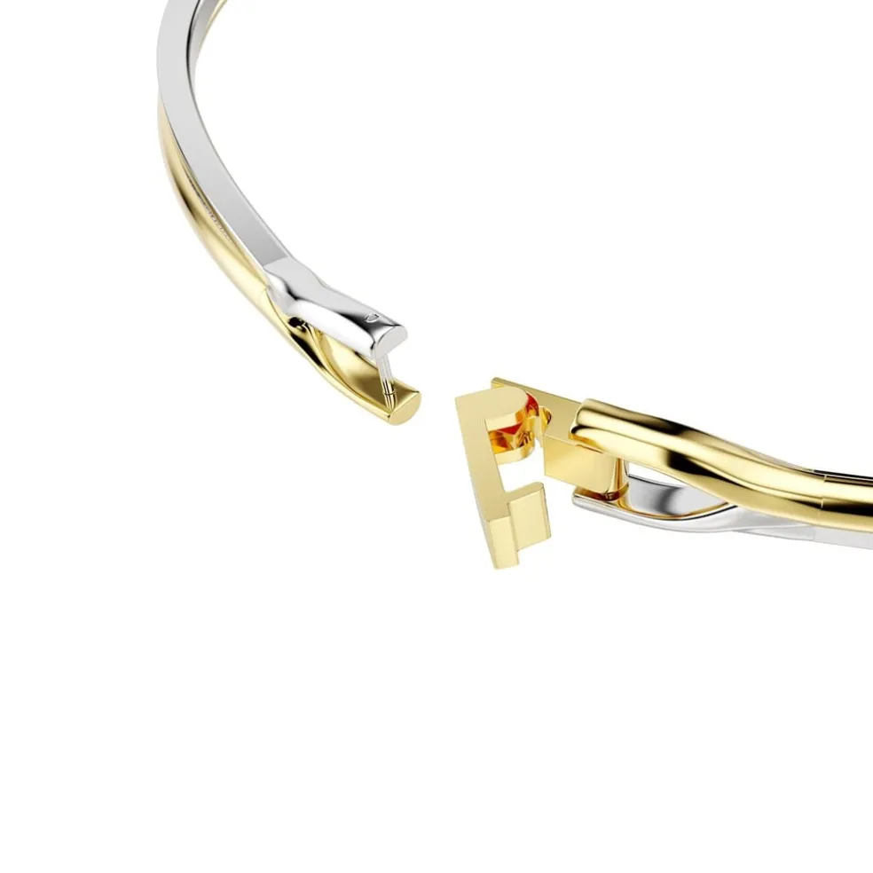 Swarovski Hyperbola Bangle, Round Cut, White, Mixed Metal Finish in Multi