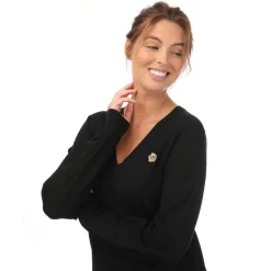 Ted Baker Abiygal Merino Wool V-Neck Jumper in Black