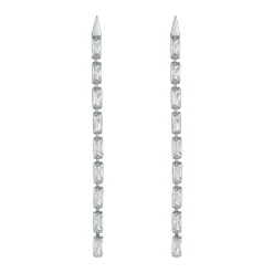 Ted Baker Crystal Baguette Drop Earrings in Silver