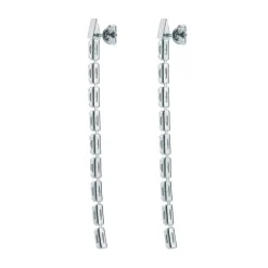 Ted Baker Crystal Baguette Drop Earrings in Silver