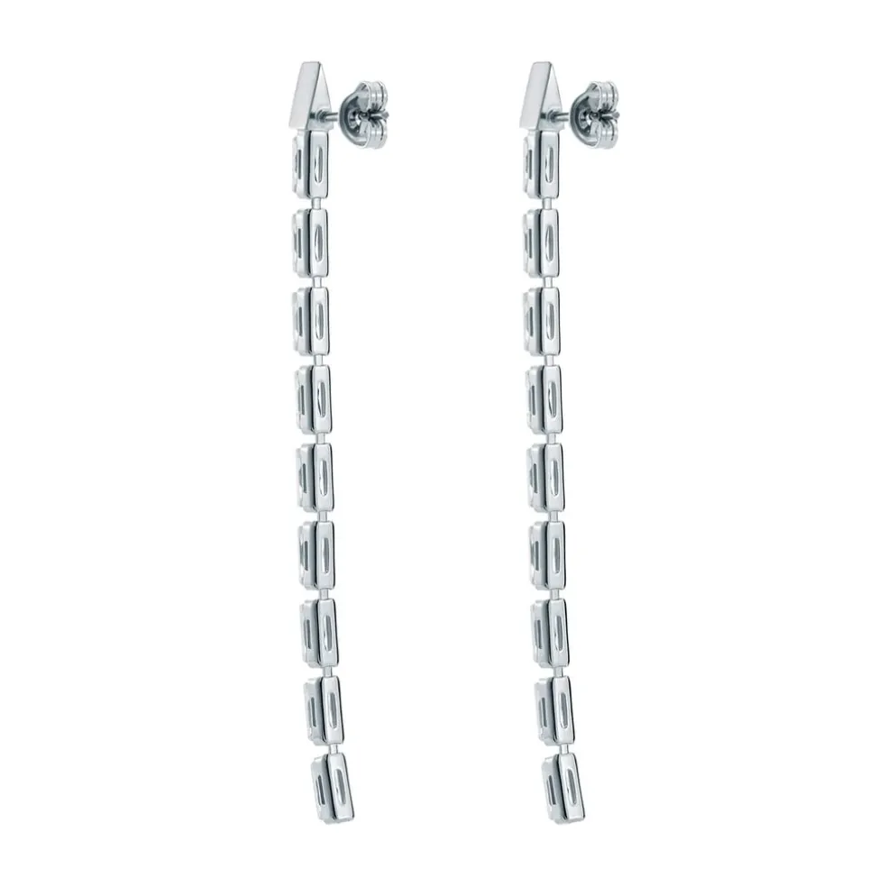 Ted Baker Crystal Baguette Drop Earrings in Silver