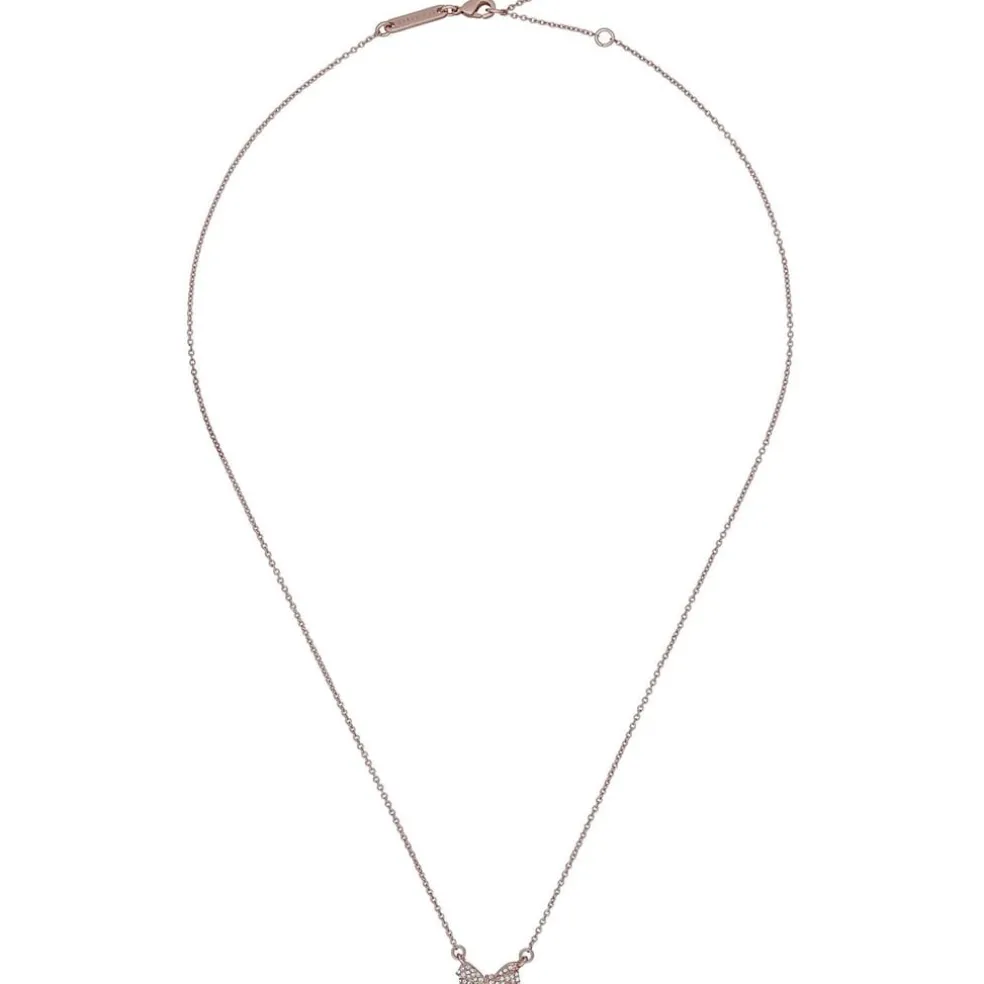 Ted Baker Crystal Bow Pendant Necklace in White