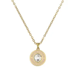 Ted Baker Crystal Button Pendant Necklace in Gold