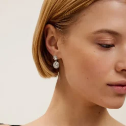 Ted Baker Crystal Drop Earrings in Silver