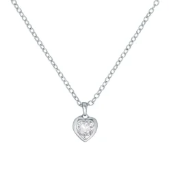 Ted Baker Crystal Heart Pendant Necklace in Silver