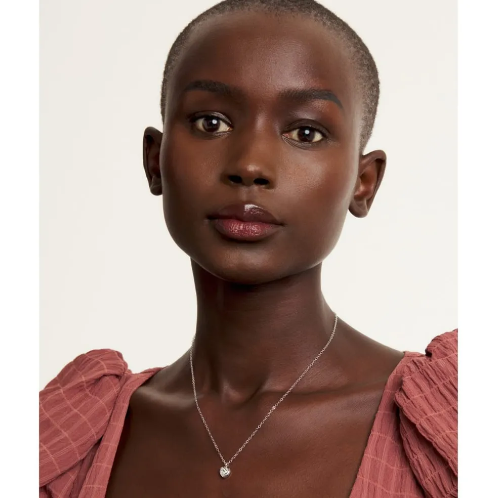 Ted Baker Crystal Heart Pendant Necklace in Silver