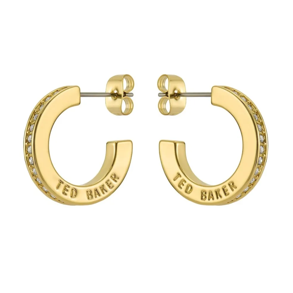 Ted Baker Crystal Hoop Earrings in Gold
