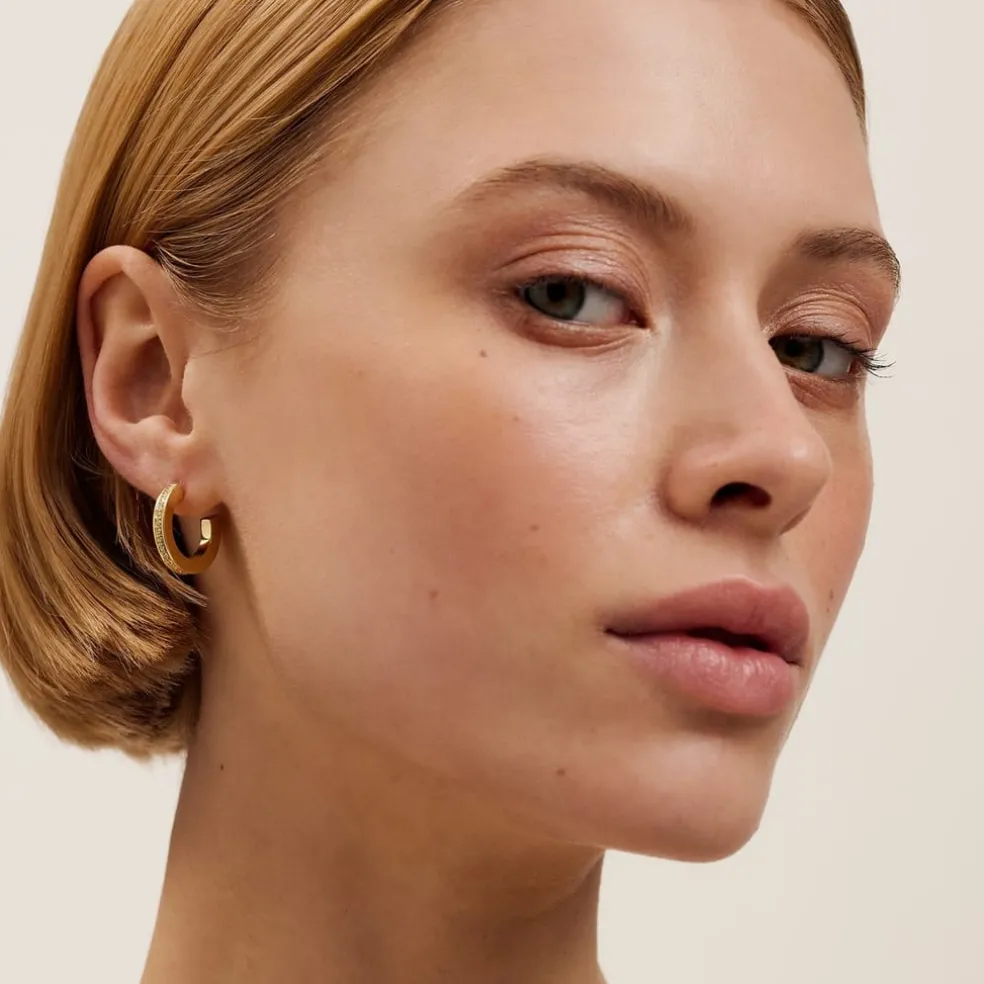 Ted Baker Crystal Hoop Earrings in Gold