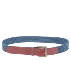 Ted Baker Galan Leather Woven Belt in Navy