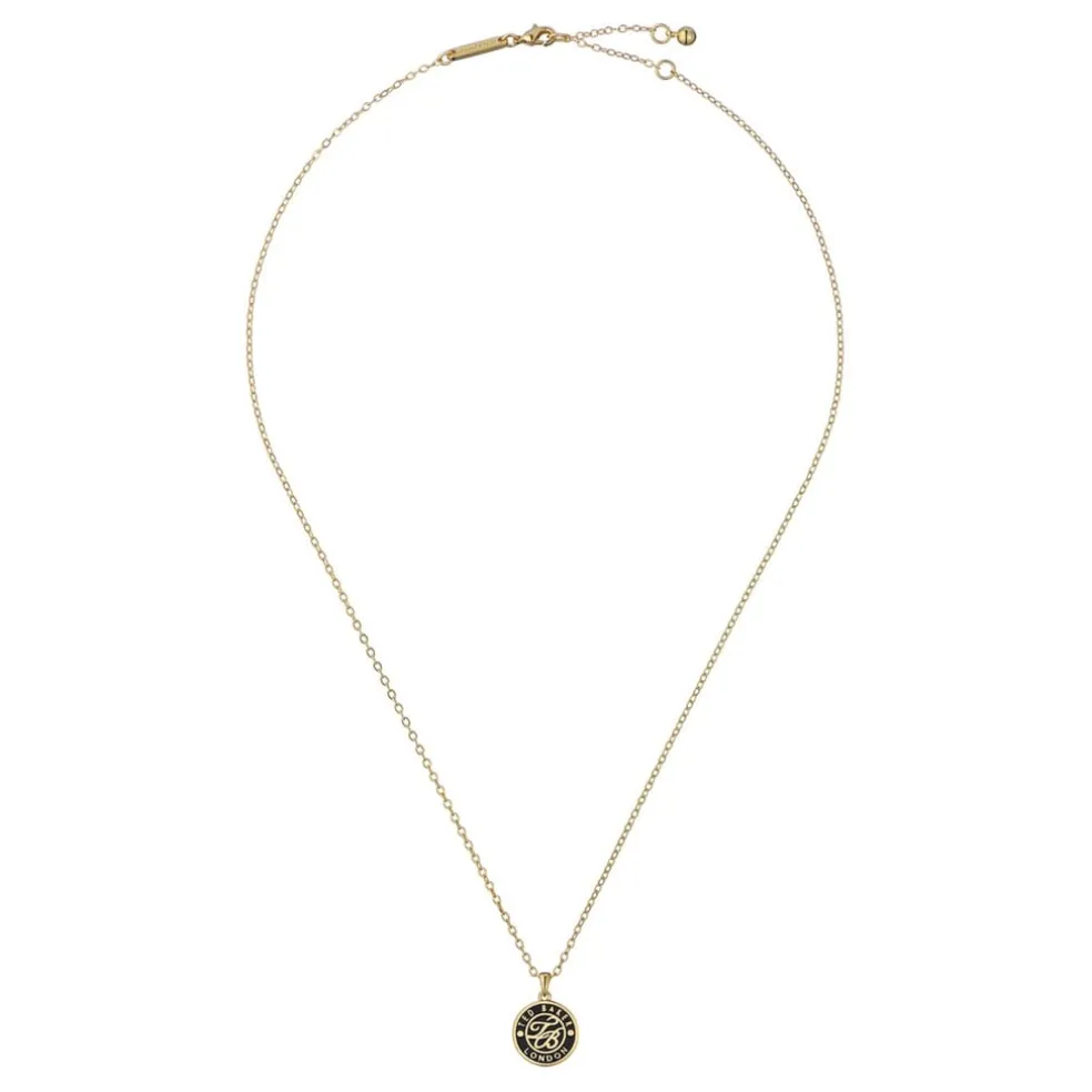Ted Baker Monogram Button Pendant Necklace in Gold