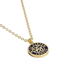Ted Baker Monogram Button Pendant Necklace in Gold