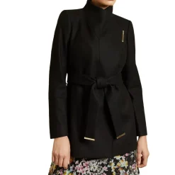 Ted Baker Wool Wrap Coat in Black