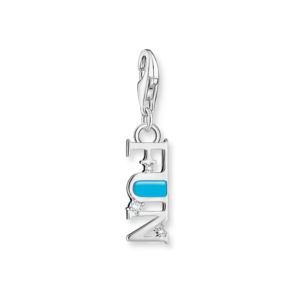 Thomas Sabo Fun Charm Pendant in Silver blue