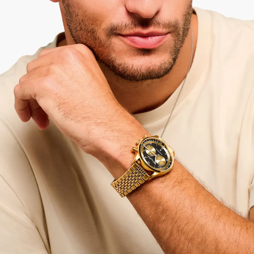 Thomas Sabo Rebel at Heart Chronograph Watch in Gold