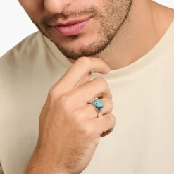 Thomas Sabo Signet Ring in Silver blue