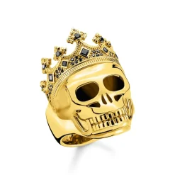 Thomas Sabo Skull Crown Ring in Black Gold