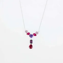 Thomas Sabo Y-Shape Silver Necklace in Silver pink