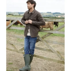 Threadbare Mens Check Lined Shacket in Brown