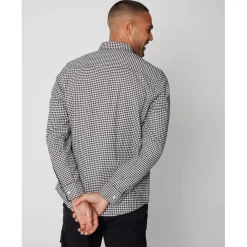 Threadbare Oxford Regular Fit Long Sleeve Shirt in Black