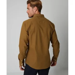 Threadbare Oxford Regular Fit Long Sleeve Shirt in Neutral