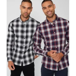 Threadbare Regular Fit Long Sleeve Shirt in Black