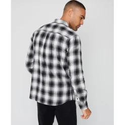 Threadbare Regular Fit Long Sleeve Shirt in Black