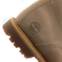 Timberland 6 Inch Lace Up Waterproof Boots in Cream