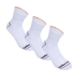Timberland Bowden Quarter 3 Pack Socks in White