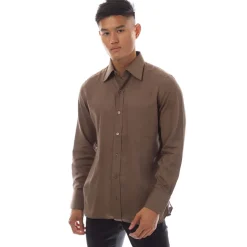 Tom Ford Long Sleeve Dress Shirt in Brown