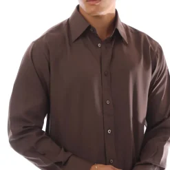 Tom Ford Long Sleeve Dress Shirt in Brown
