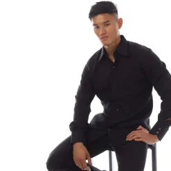 Tom Ford Long Sleeve Dress Shirt in Black