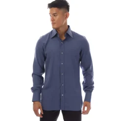 Tom Ford Long Sleeve Dress Shirt in Dark Blue