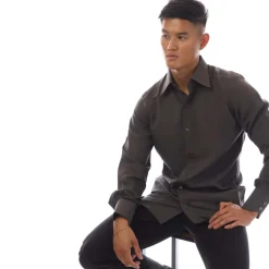 Tom Ford Long Sleeve Dress Shirt in Grey