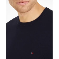 Tommy Hilfiger Cotton Crew Neck Pullover Sweater in Blue
