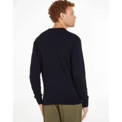 Tommy Hilfiger Cotton Crew Neck Pullover Sweater in Blue