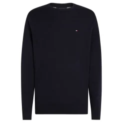 Tommy Hilfiger Cotton Crew Neck Pullover Sweater in Blue