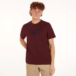 Tommy Hilfiger Crest Logo Embroidery T-Shirt in Purple