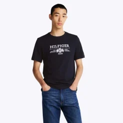 Tommy Hilfiger Crest Logo Embroidery T-Shirt in Blue