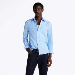 Tommy Hilfiger Flag Embroidery Regular-Fit Shirt in Blue