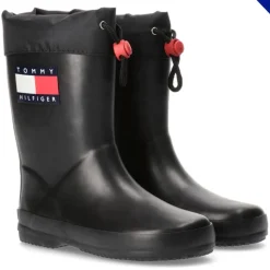 Tommy Hilfiger Flag Graphic Rain Boot in Black