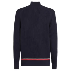 Tommy Hilfiger Global Stripe Mock Neck Sweater in Blue