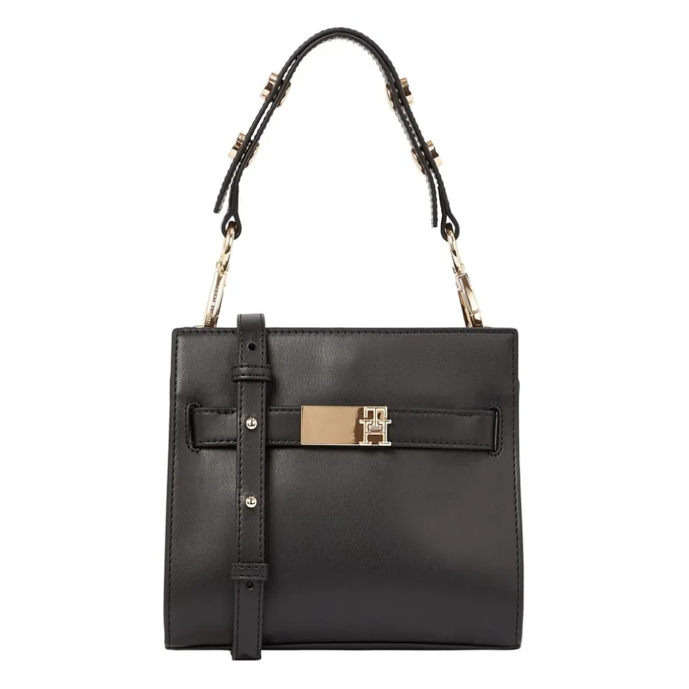 Tommy Hilfiger Heritage Mini Cross Body Satchel with Detachable Strap in Black