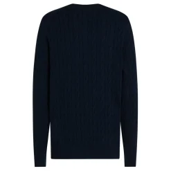 Tommy Hilfiger Hilfiger Classic Cotton Cable Crew Neck in Blue
