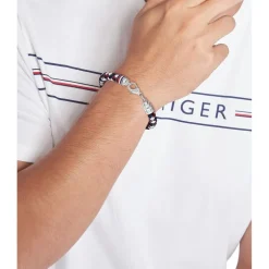 Tommy Hilfiger Hilfiger Mens Braided Leather Bracelet in Multi