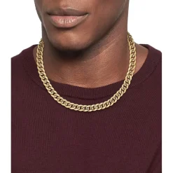 Tommy Hilfiger Hilfiger Mens Curb Chain Necklace in Gold